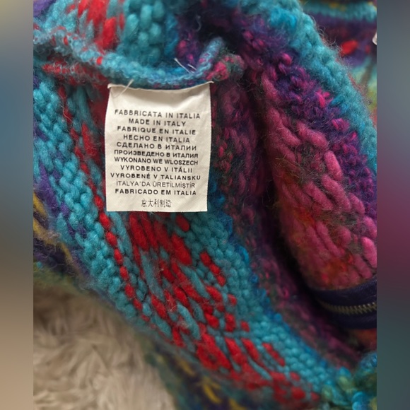 United Colors Of Benetton Girls Colorful Knit Sweater Jacket Size M - 7 - Picture 9 of 9